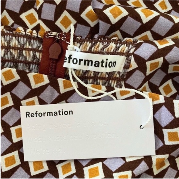 NEW Reformation Hilda Dress Plaza 0 - Picture 9 of 17